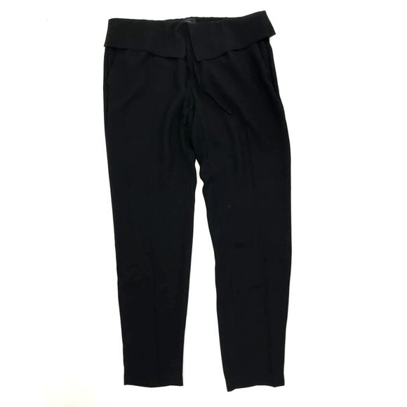 Banana Republic Pants - Banana Republic Black Fold Over Waist Drawstring Dress Pants Size 8